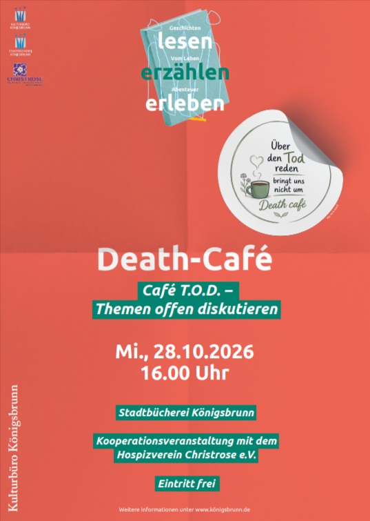 Death Café Plakat 2026 Christrose Köenigsbrunn